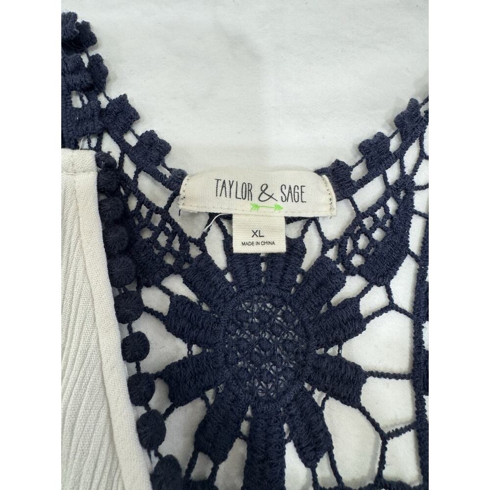 Taylor And Sage XL Boho Gauzy Summer Sun Dress Embroidered Costal Beach - Picture 2 of 3